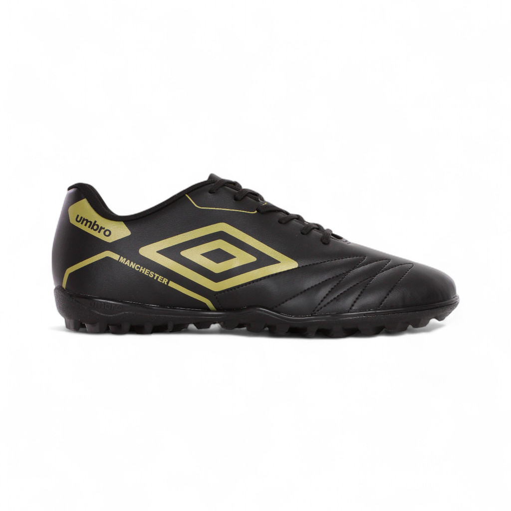 Chuteira Umbro Society Manchester Preto e Dourado- Masculino