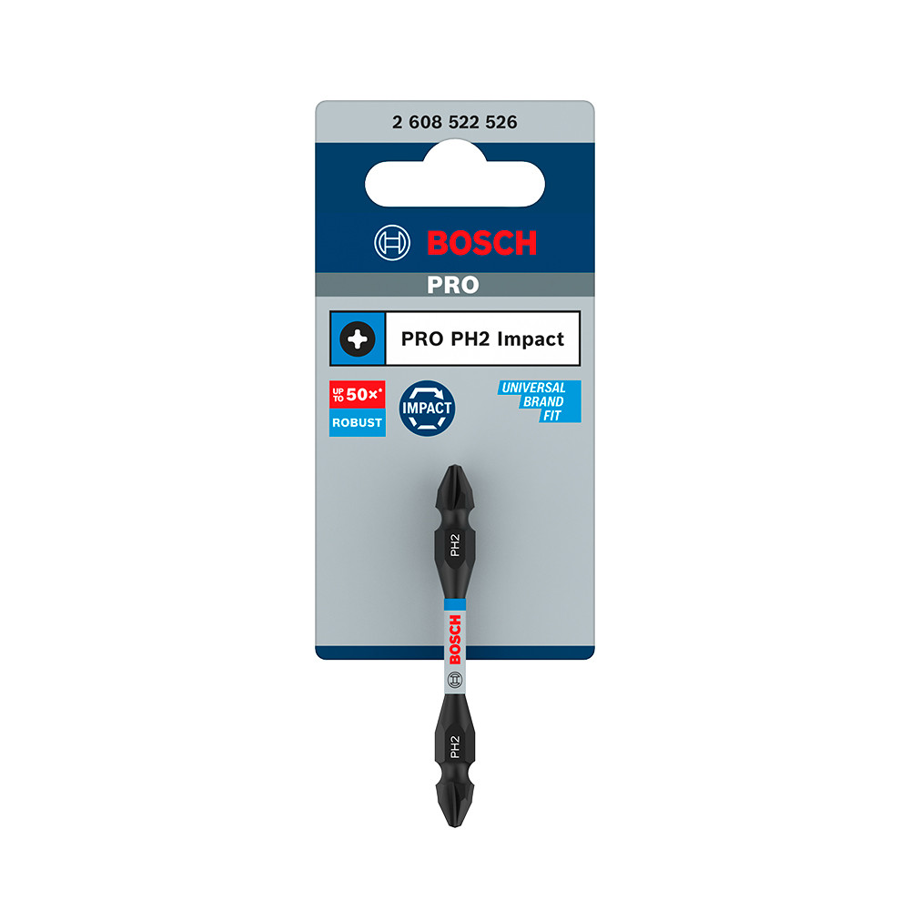 Bits Phillips 65mm PH2 Ponta Dupla Pro Impact Bosch 2608522526