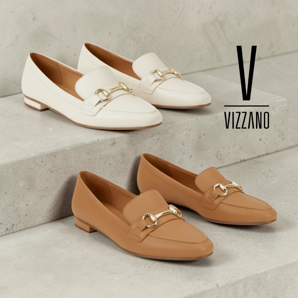 Sapato Mocassim Vizzano Bico Fino Feminino Salto Baixo