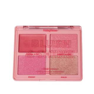 Paleta de Blush e Iluminador Blush Shine - Hbm1001 - Ruby Rose em Oferta na Shopee