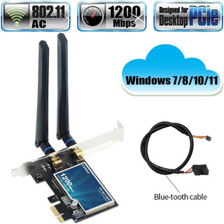 Placa Adaptadora Wi-Fi 5G 5GHz Banda Dupla Bluetooth 4.0 PCIe x1 Fenvi AC1200 para Desktop – Conexão Rápida e Estável