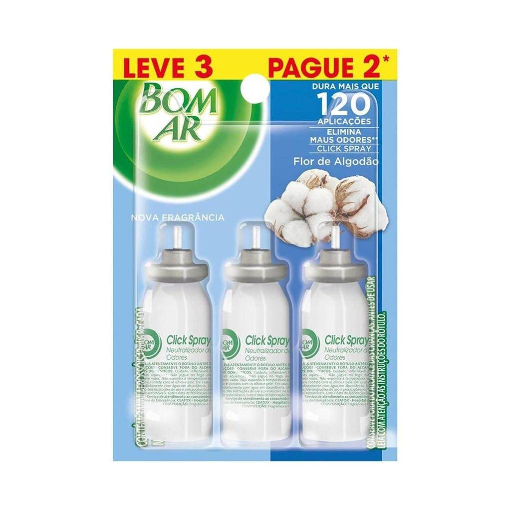 Bom Ar Air Wick Click Spray Flor de Algodão refil 12ml Leve 3 Pague 2 Reckitt