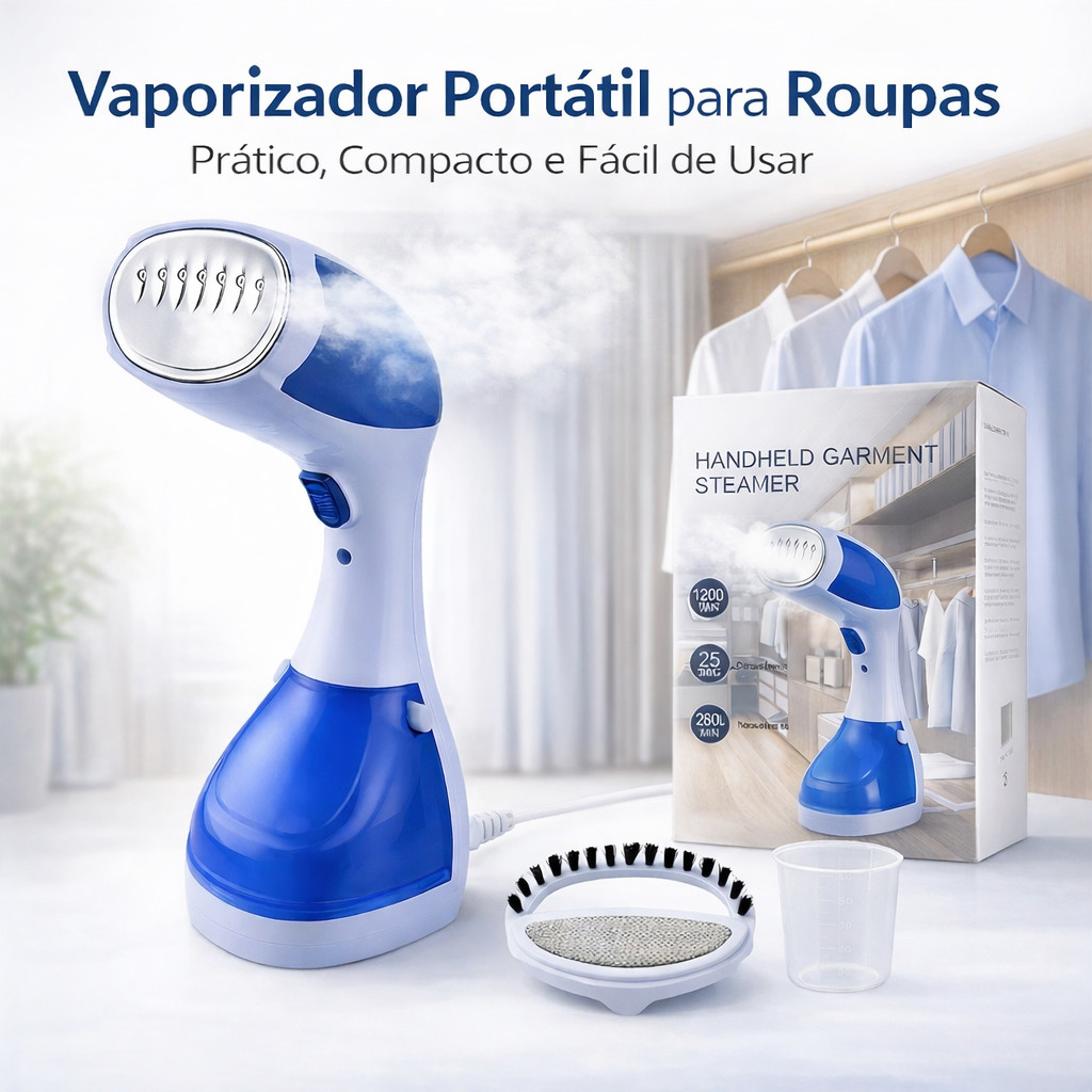 Vaporizador de Roupas Portátil Steamer de Mão para Passar Roupas e Tecidos 110V