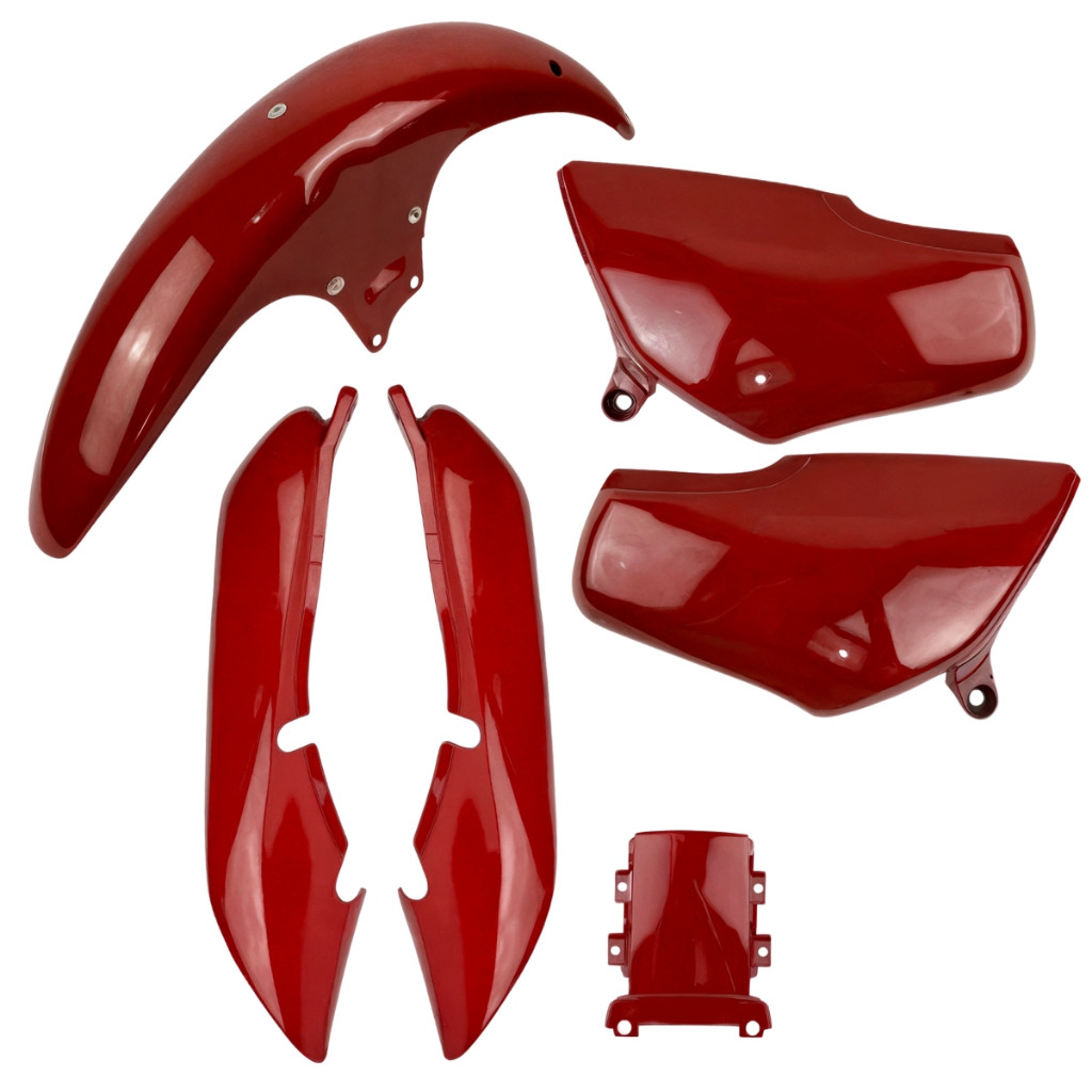 Kit Carenagem Completo CG 125 Titan Vermelho 1995 até 1999  com Brilho e Verniz