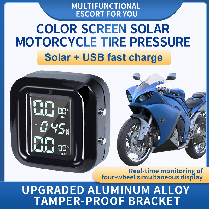 Monitor de pressão de pneus para motocicletas, sistema de monitoramento de pressão de pneus sem fio de alta precisão par