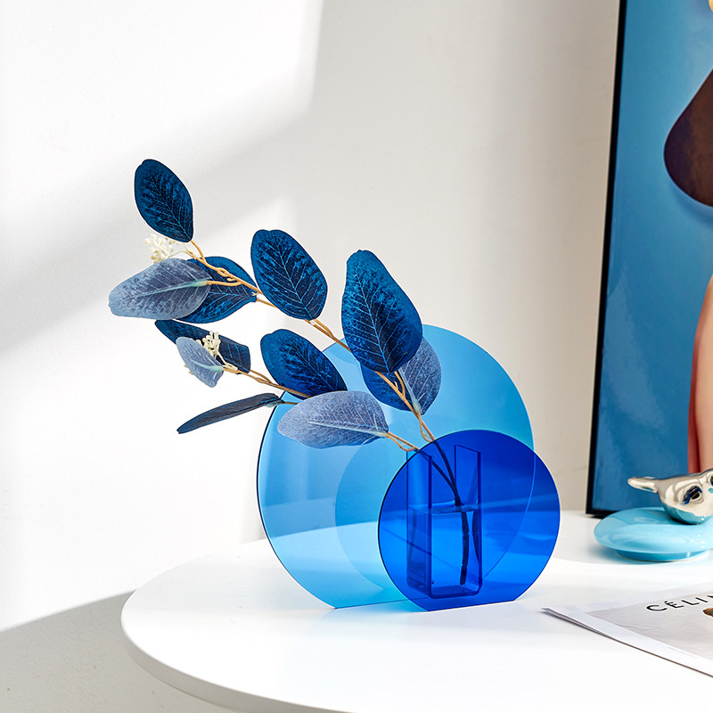 Influenciador nórdico ins vaso de acrílico decoração sala estar arte avançada arranjo flor TV armário vinho decorações D