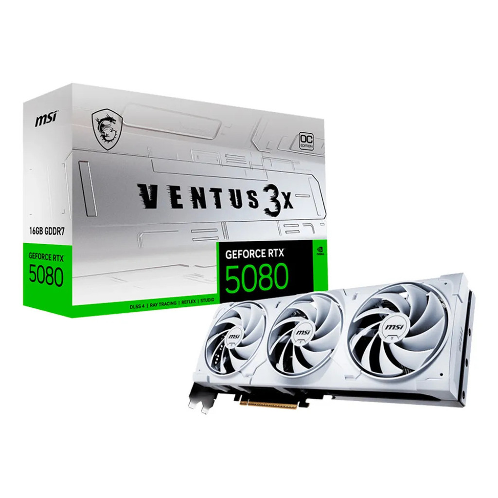Placa De Vídeo GDDR7 PCI-E GF RTX5080 16G/256B VENTUS 3X OC WHITE
