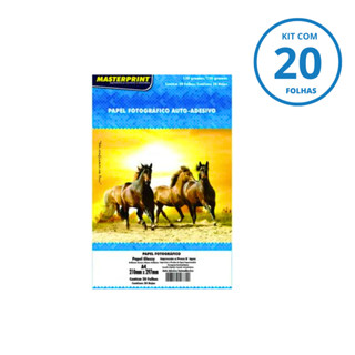 Kit 20 Folhas de Papel Fotográfico A4 Com Adesivo 130g Brilhante – 1 Pacote c/ 20 em Oferta na Shopee