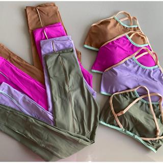 Conjunto de calça top em poliamida para academia em Oferta na Shopee