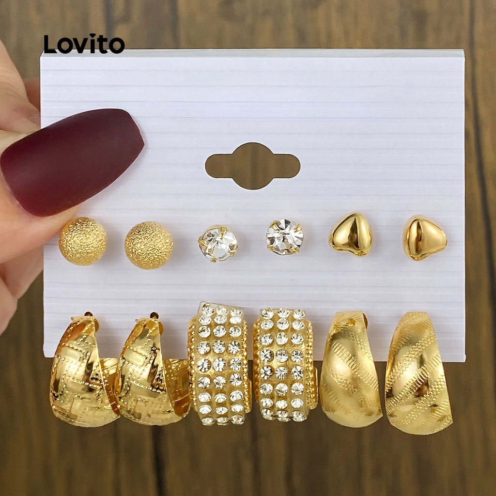 Lovito Brincos requintados LCS31A100 em Oferta na Shopee