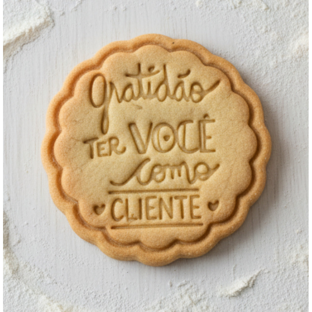 Cortador e Marcador Gratidão Cliente 6cm Molde de Biscoito Decorado para Confeitaria Artesanal em Oferta na Shopee