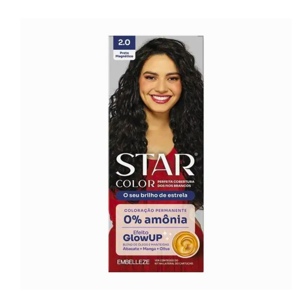 Tintura Star Color Sem Amônia 2.0 Preto Magnético
