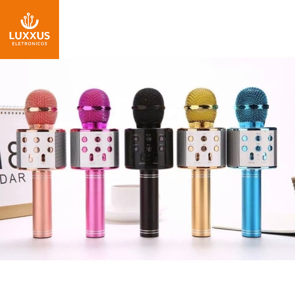 Microfone Karaokê Bluetooth Efeito De Voz Recarregável