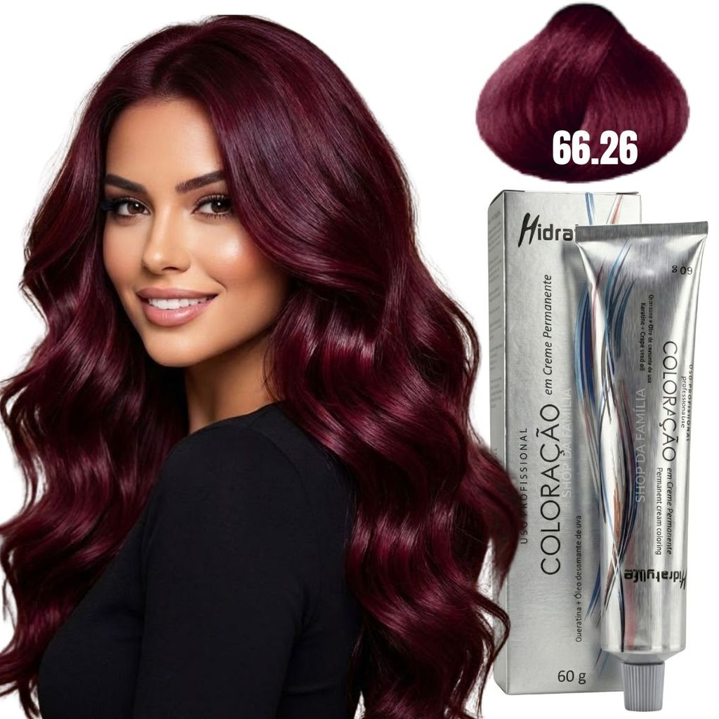 Marsala Cabelo Tinta Profissional com Transformação Vibrante Tonalidade 66.26 | Compre Já