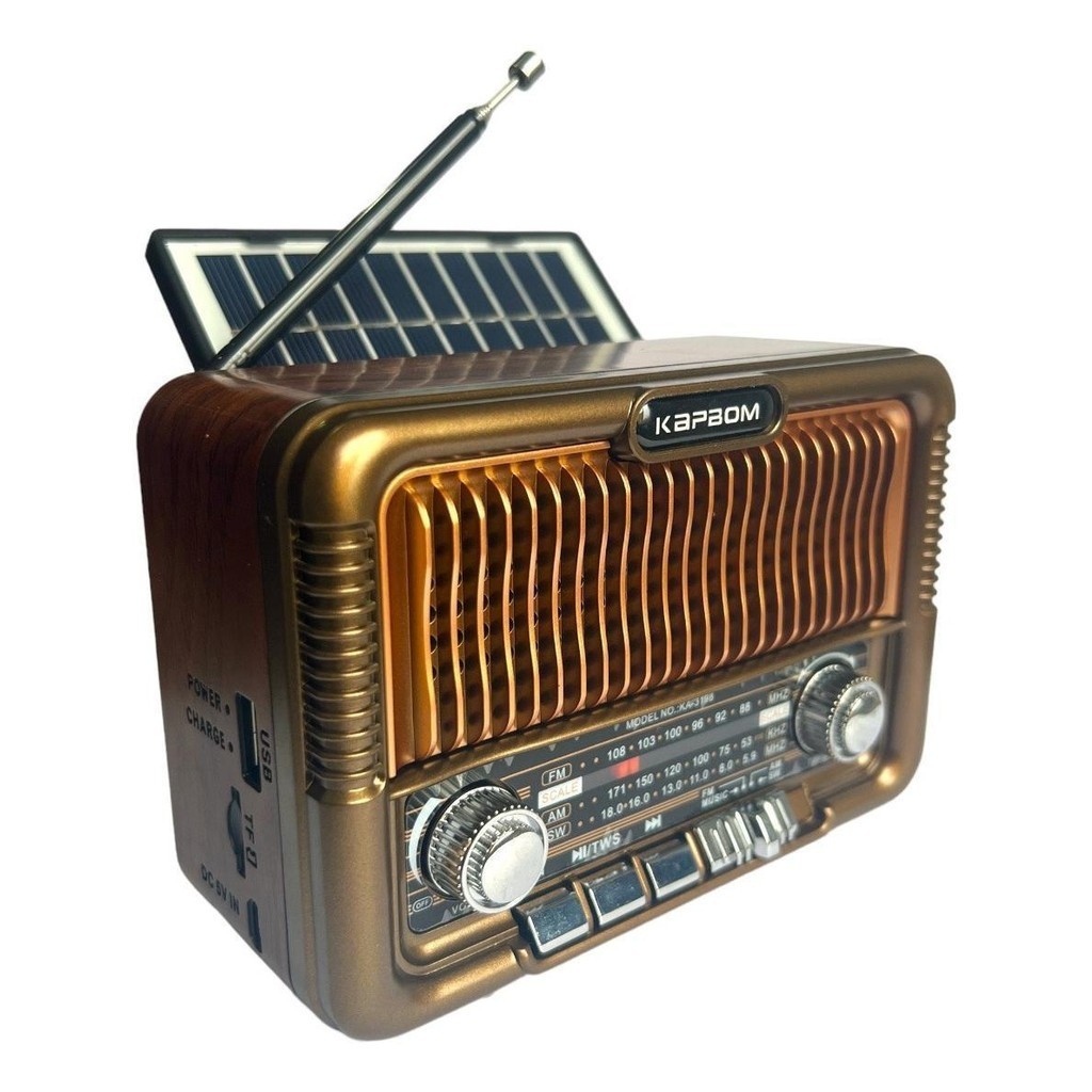 Radio Radinho Antigo Estilo Madeira Bluetooth Retro Vintage