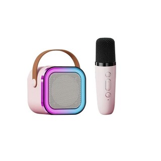 Alto-falante Bluetooth Karaoke com Microfone, Luzes LED e Diversão para Toda a Família Su