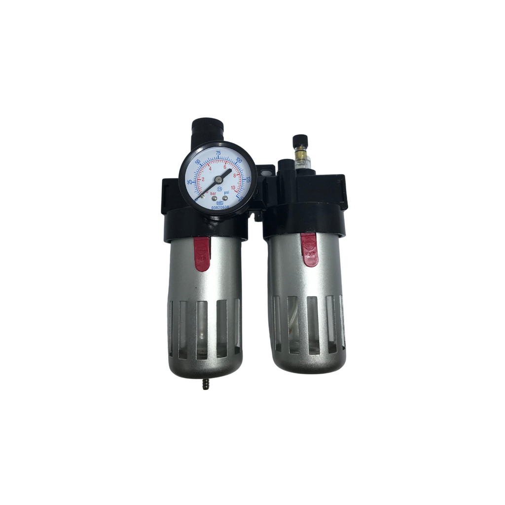 Filtro De Ar Para Compressor Com Regulador Lubrificador Rosca 1/2 Manômetro 10bar 150psi