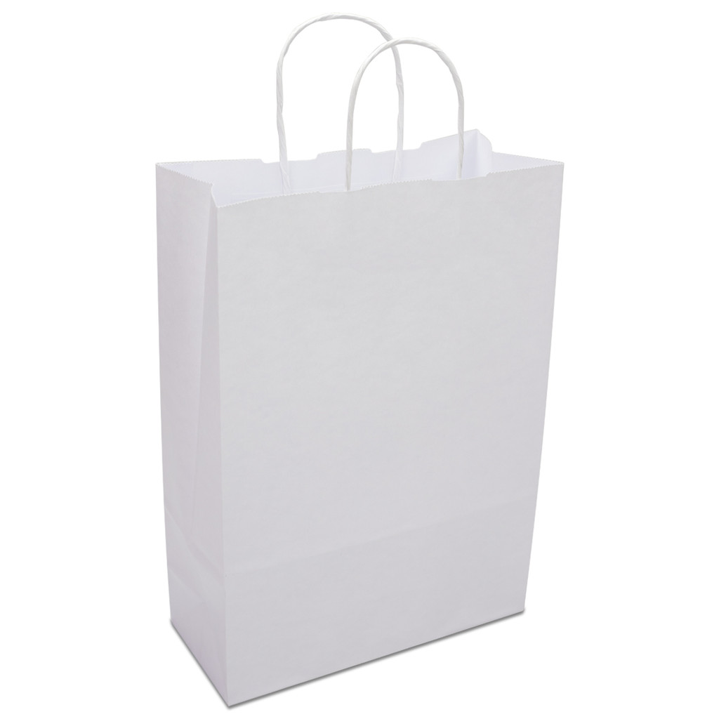 10 Sacolas De Papel Kraft Branca 33 X 23 X 10 Cm Tamanho M Loja Comércio Roupas Presentes Brindes em Oferta na Shopee