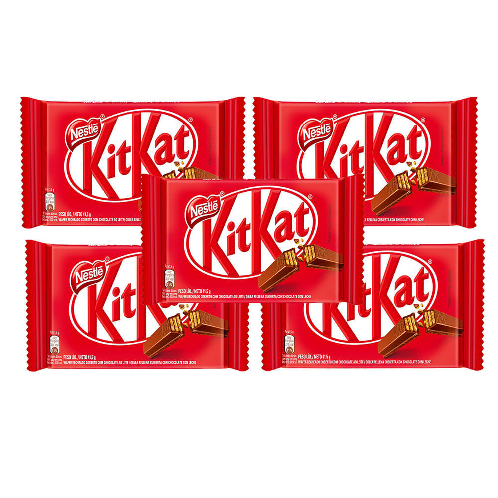 Kit 5 Chocolate Nestlé Kit Kat 41,5g em Oferta na Shopee