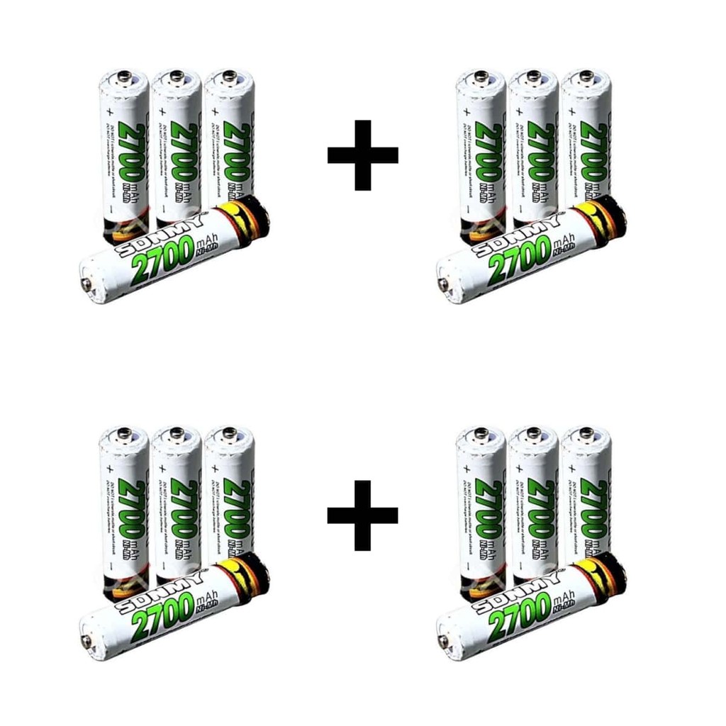 Pilhas Recarregáveis AA uo AAA 16 Unidades – Uso Intenso em Brinquedos e Jogos em Oferta na Shopee