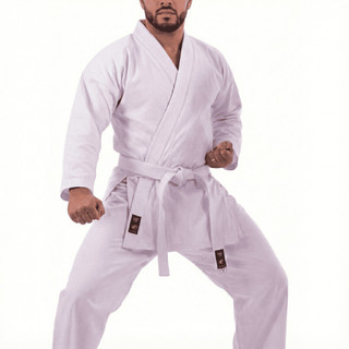 Kimono Karatê Adulto 300g Branco Brim Reforçado Durável 100% Algodão Com Faixa Grátis