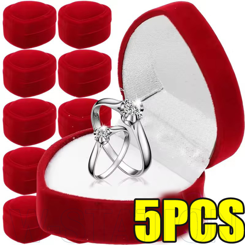 1/3/5 Unidades Caixa De Joias De Coração Para Dia Dos Namorados-Mini Romântica Com Pingente-Brincos Colar Pulseira Prese