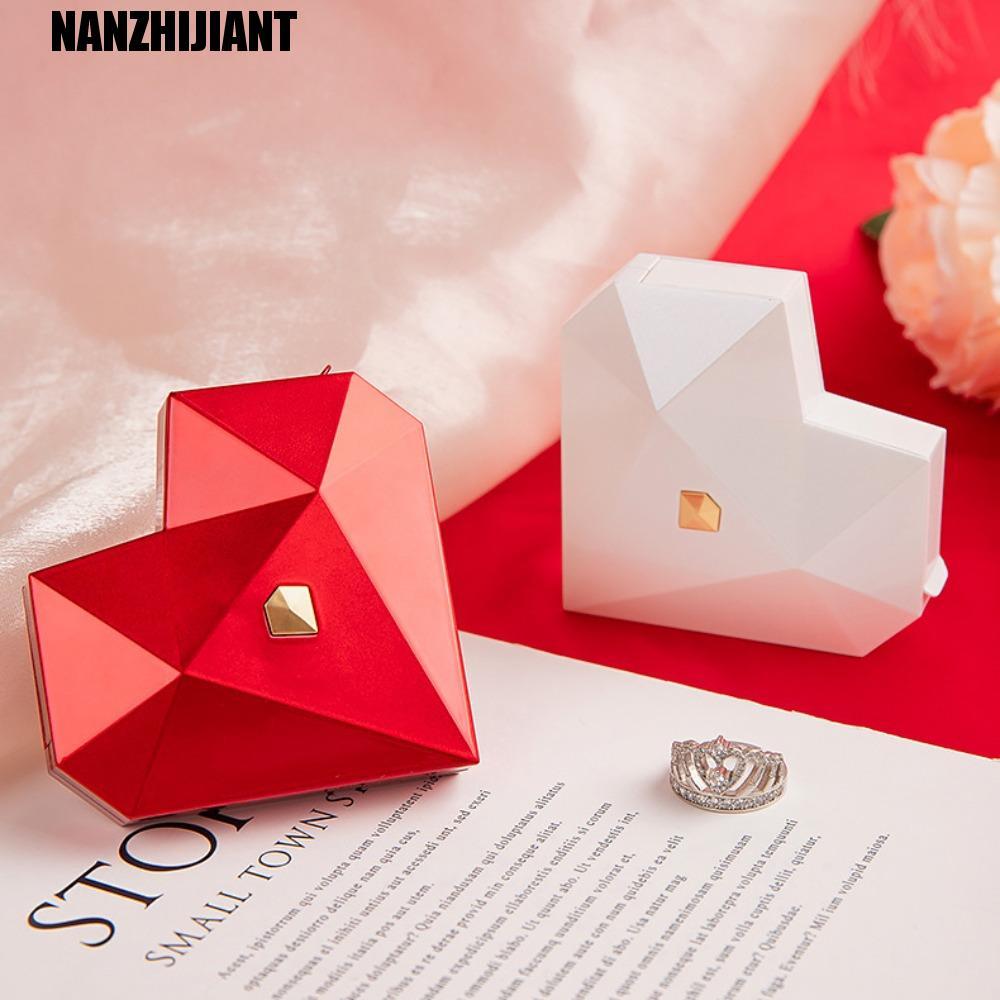 Caixa De Anel De Proposta NANZHIJIANT , Diamante De Coração À Prova D'água De Poeira , Elegante Joias Pop-Up Automática em Oferta na Shopee