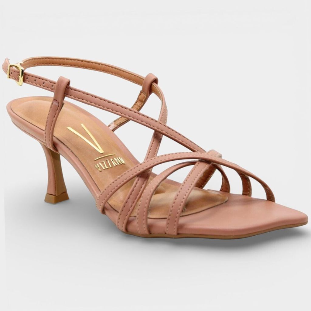 Sandália Vizzano Salto Baixo Tiras Cruzadas Feminino - Nude em Oferta na Shopee
