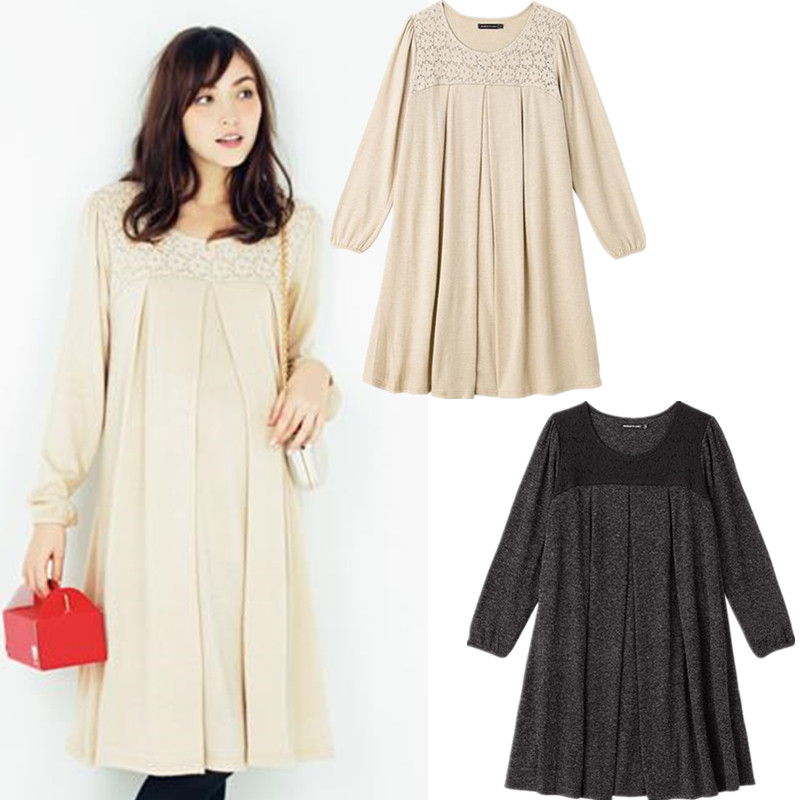 YQ43 exportação estilo japonês primavera outono manga comprida vestido de maternidade passeio vestido de enfermagem D323