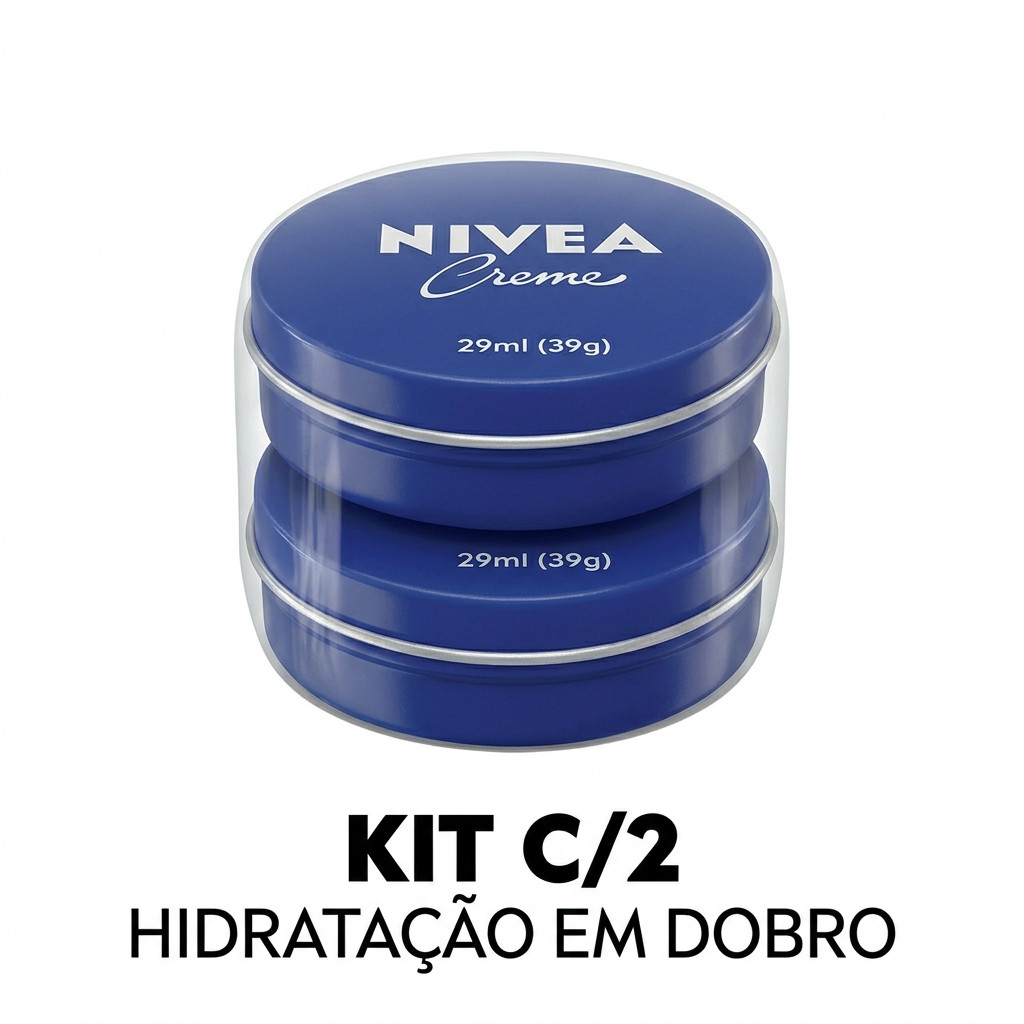 Creme Nivea Lata Azul 29g Kit com 2 - Hidratante Intensivo Multiuso Original