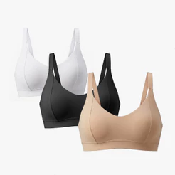 Kit 2 Sutiãs Top Plus Size sem Bojo e sem Aro Alça Larga Confortável Alta Sustentação