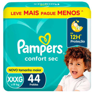 Fralda Descartável Pampers Confort Sec Super XXXG 44 Unidades em Oferta na Shopee