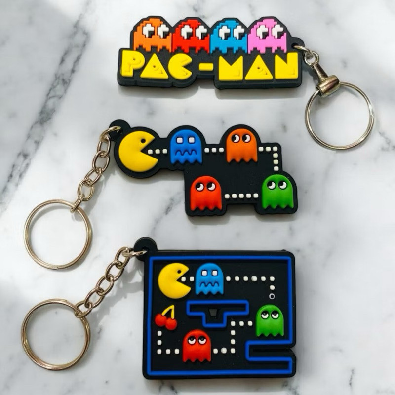 Chaveiro Pac-Man Jogo Nostalgico Fliperama Emborrachado Auto Relevo Pronta Entrega/Envio