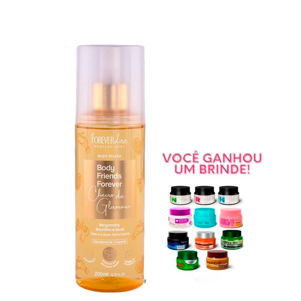 Body Splash BFF Cheiro de Glamour Perfume Duradouro Forever Liss 200ml