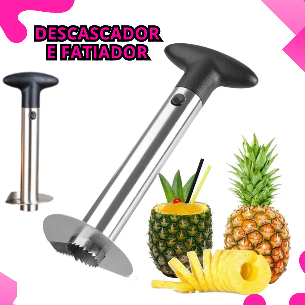 1/2/3 Descascador Fatiador De Abacaxi Em Aço Inox Espiral Cozinha