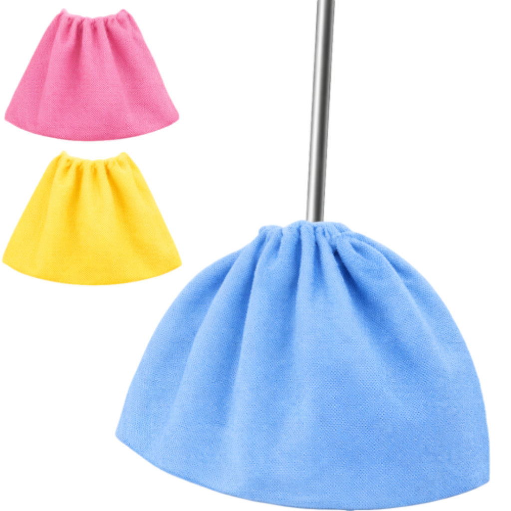 Kit C/3 Capas Pano Vassoura Cordão Ajustável Reutilizável Lavável Limpeza Chão Casa