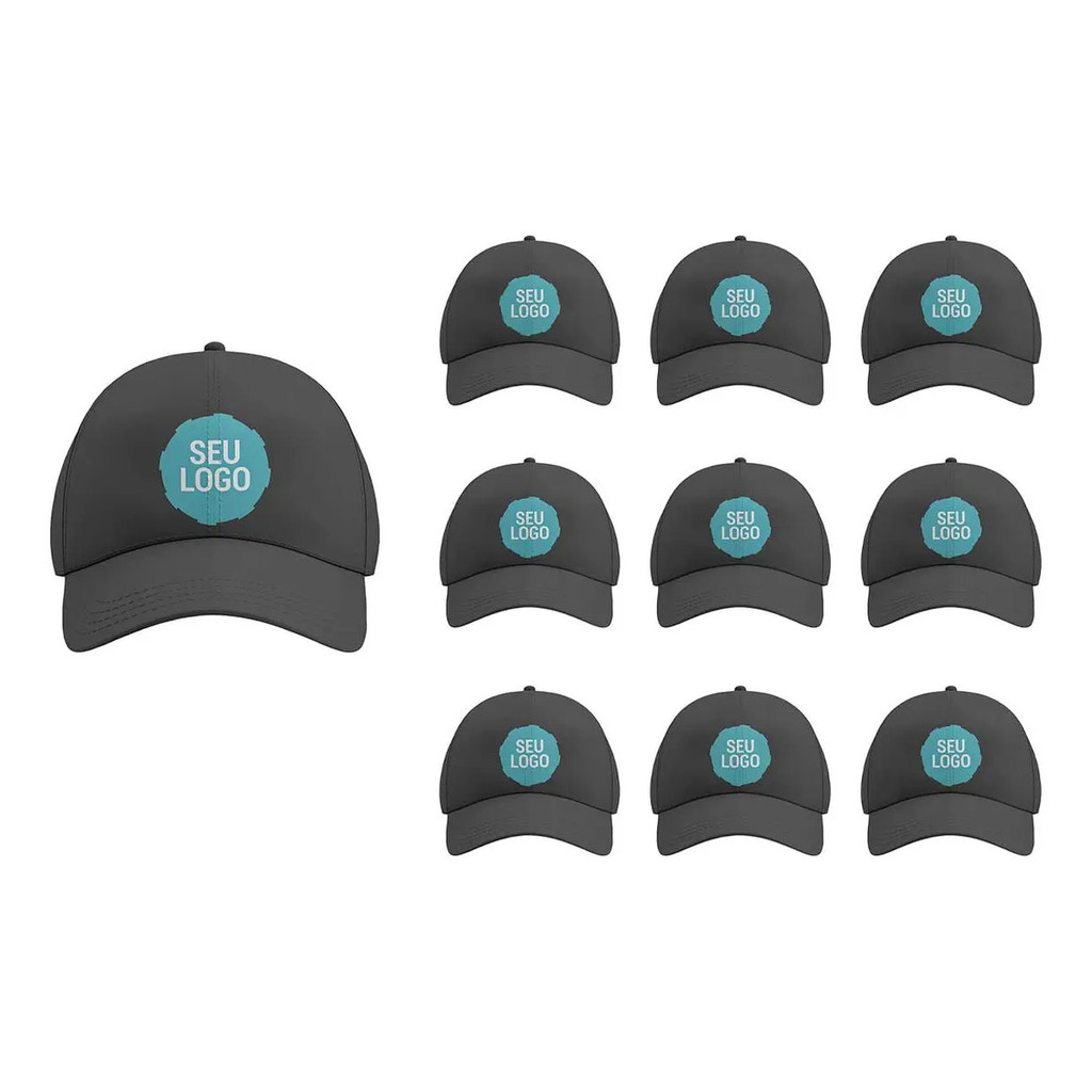 Kit 10 Bonés Personalizados Logo Marca Nome Frase Arte Estampa Promoção