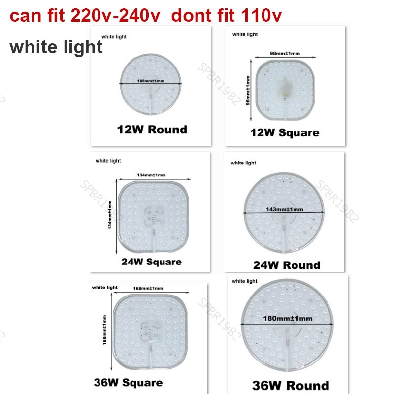 Painel De Anel De LED Círculo Branco Fonte De Luz chips Quadrado Redondo Placa De Teto circular Lâmpada AC 220V 36W 24 1