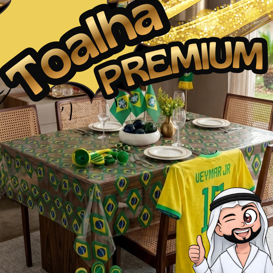Plástico Toalha De Mesa, Copa Do Mundo, Bandeira Do Brasil De 4, 6, 8, 10, 12 até 20 Lugares Impermeável