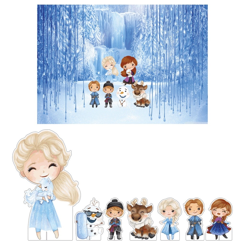 Mini Kit Display + Painel Festa Infantil Frozen Cute FC