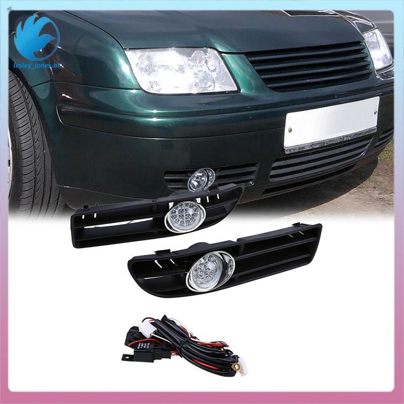 [lesley_jones.br] Grade Dianteira Do Farol De Neblina LED Para Carro VW Bora Jetta MK4 1999-2007 1 Par