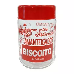 Pote p/ Biscoito Artvitrum 600ml Vermelho 31B/3