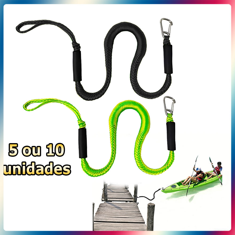 Kit 5/10 Corda de amarração elástica com gancho corda âncora elástica adequada para barcos jet skis e caiaques 1.2-1.7m