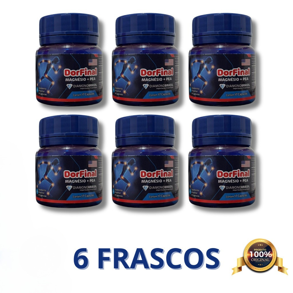 kit 6 potes Dor Final Pea + Magnesio Original 