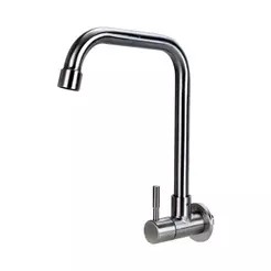 Torneira Para Cozinha De Parede Em Aço Inox 304 Acaraú Pingoo - Prata Escovado