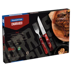 Jogo de talheres jumbo tramontina churrasco polywood 12 peças