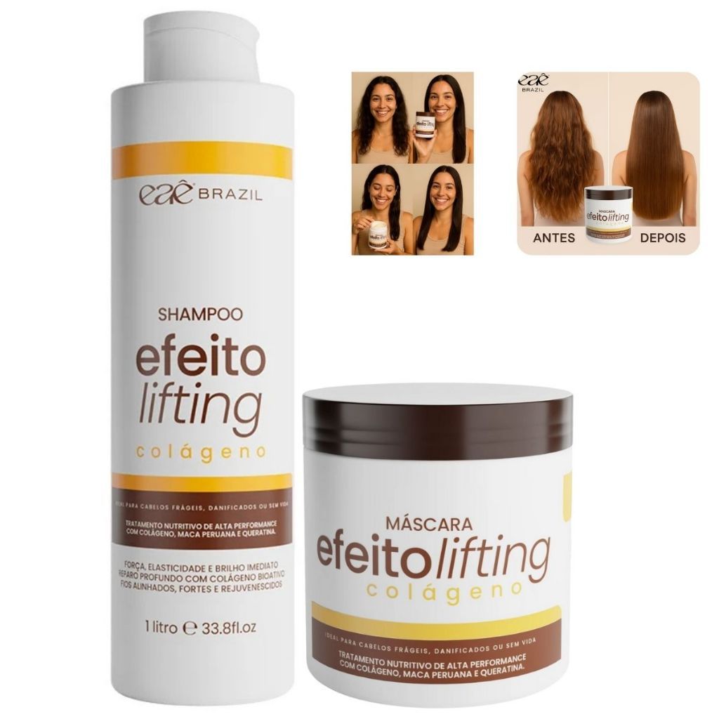 Eaê Cosméticos Brazil Kit Tratamento Profundo Recupeção Dos Fios 2 Passos Colágeno e Efeito Lifting