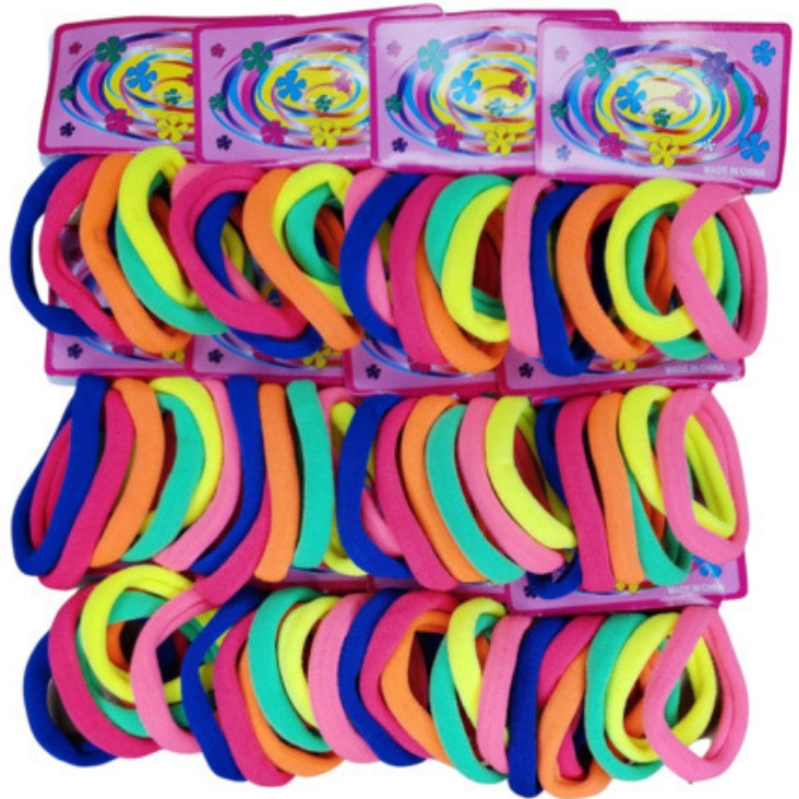 Kit 72 Elásticos de Cabelo Colorido/Xuxinha/Rabicó/Meia/Feminino/Infantil em Oferta na Shopee