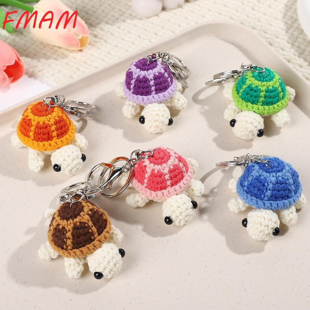 Chaveiro De Tartaruga FMAM , Mini Pingente De Malha Artesanal , Mochila Fofa De Crochê Pendurada Para Crianças