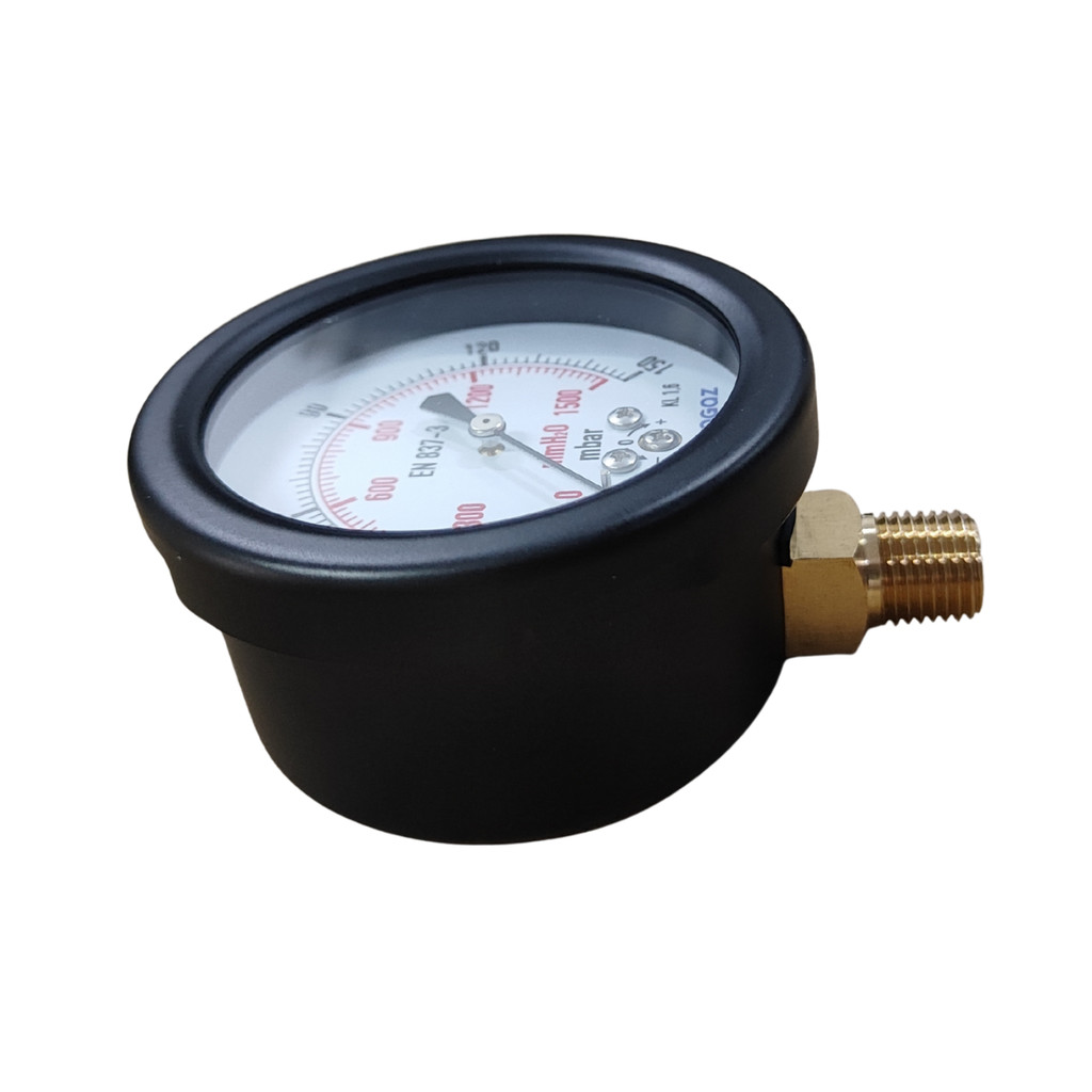 Manômetro Baixa Pressão 0 a 1000 / 2000 MMCA Medidor De Pressão Gás Com Visor 63mm